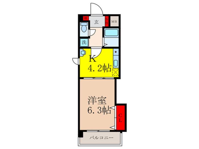 CASADITOKI(1K/3階)の間取り写真
