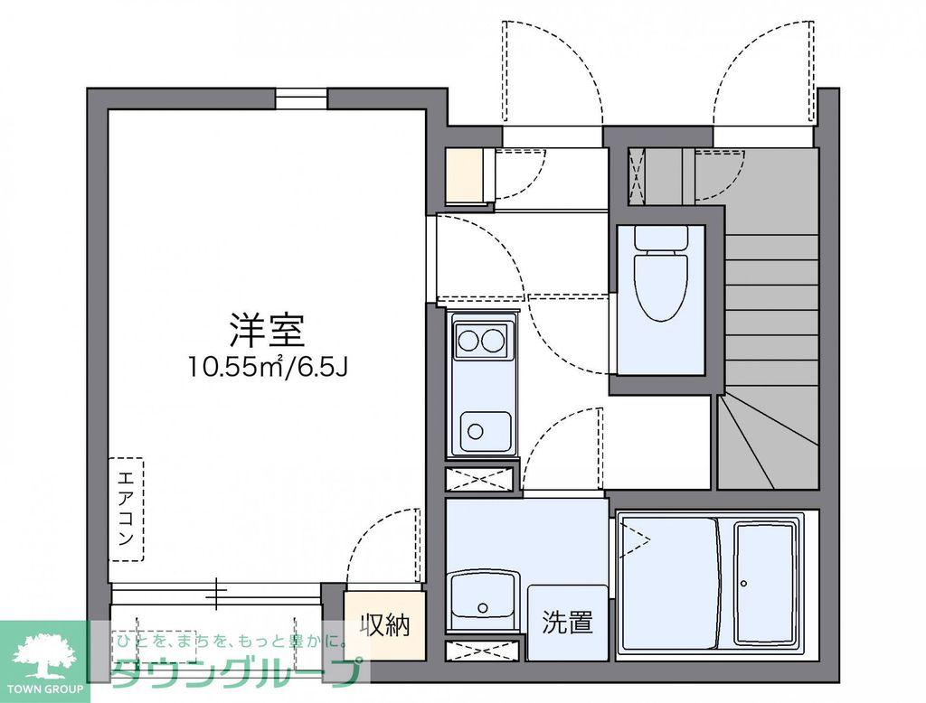 レオネクストOTANI III(1K/1階)の間取り写真