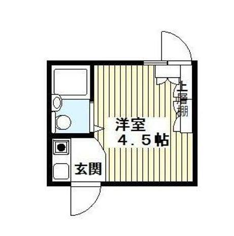 ニューハイツ中目黒(ワンルーム/3階)の間取り写真