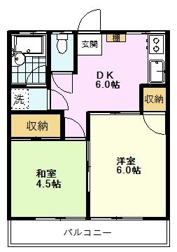 第2栄町レジデンス(2DK/3階)の間取り写真
