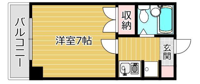 ロイヤルハイツ(1K/2階)の間取り写真