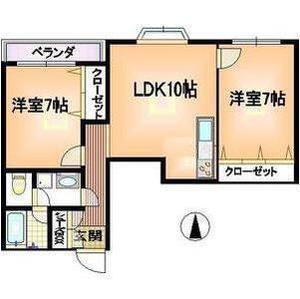 難波パークハウス(2LDK/10階)の間取り写真
