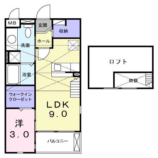 サンリットハウス(1LDK/2階)の間取り写真