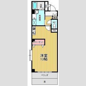 フローラ・阪野(1K/1階)の間取り写真