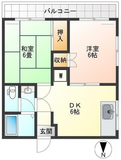 庄司マンション(2DK/1階)の間取り写真