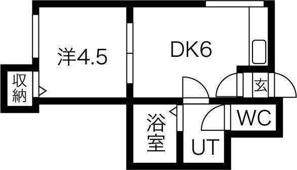カーサソレアード(1DK/3階)の間取り写真