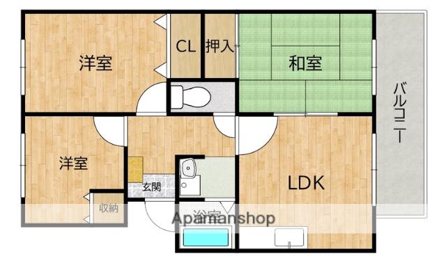 フォーブル安田I(3DK/1階)の間取り写真