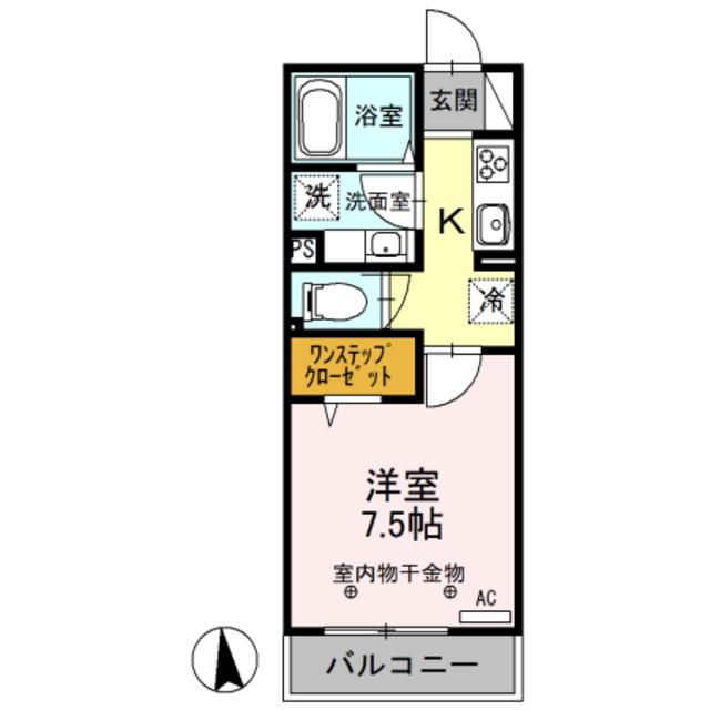 レフィナード(1K/1階)の間取り写真