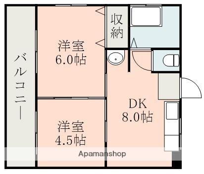 東洋コーポ(2DK/3階)の間取り写真