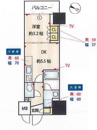 ZOOM本郷(1DK/7階)の間取り写真