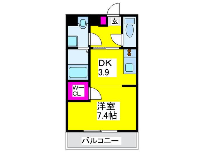 シャルムコート(1DK/1階)の間取り写真
