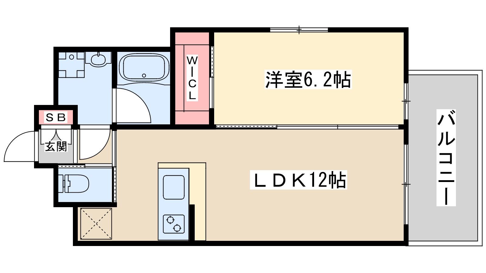 プレジオ江坂ルージュ(1LDK/5階)の間取り写真