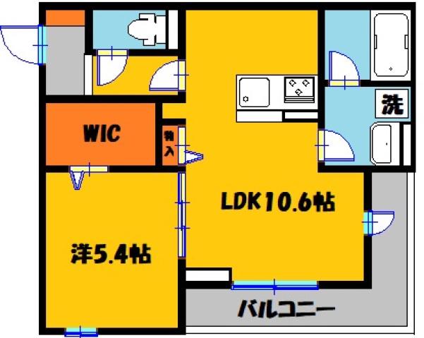 MAKES(1LDK/2階)の間取り写真