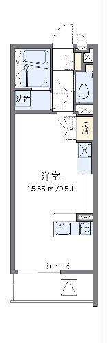 ミランダルッシェロ(ワンルーム/4階)の間取り写真