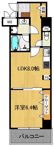ANIMO(1LDK/3階)の間取り写真