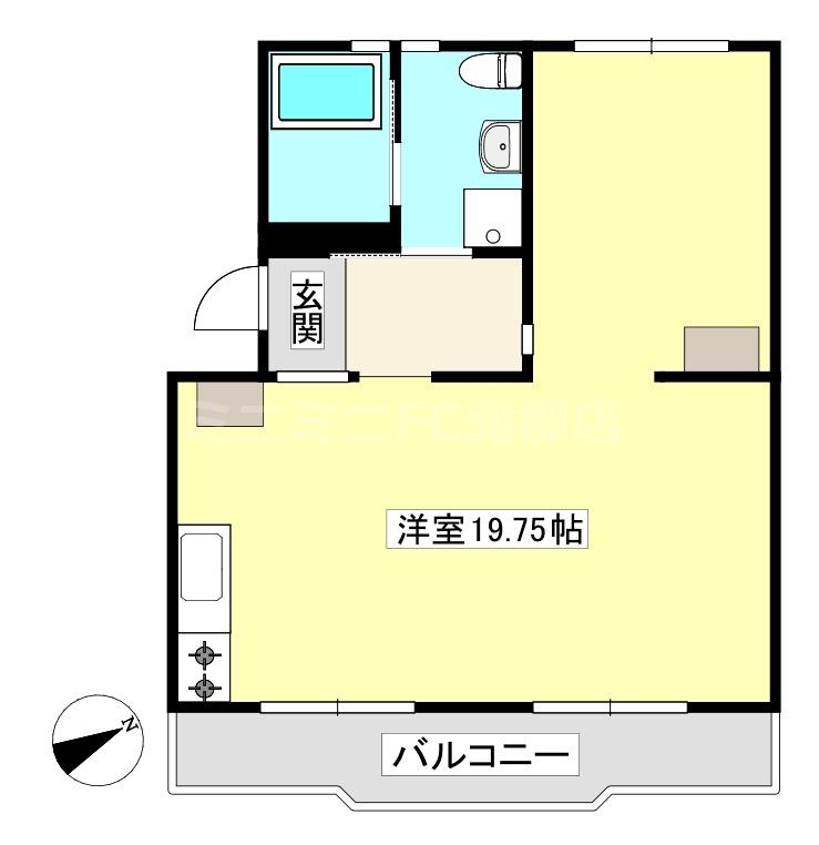 岡田マンション(ワンルーム/4階)の間取り写真