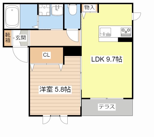 ジ・エクセレンスY(1LDK/1階)の間取り写真