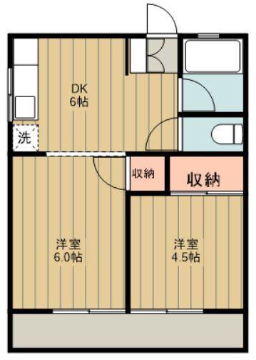 みどりマンション(2DK/2階)の間取り写真
