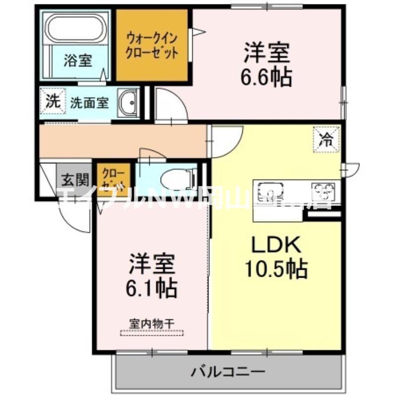シートピアII(2LDK/2階)の間取り写真
