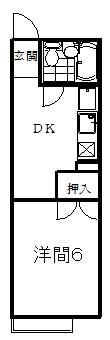 セジュール静波(1K/1階)の間取り写真