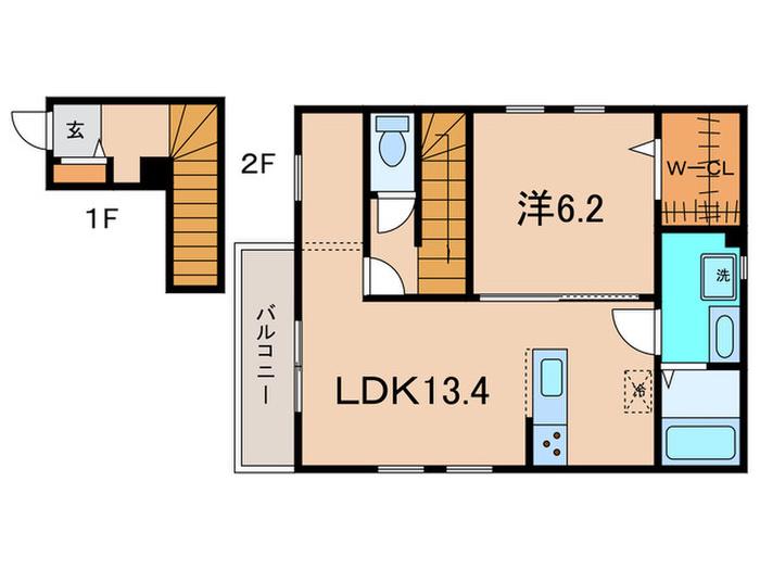 レイグランデ7(1LDK/2階)の間取り写真