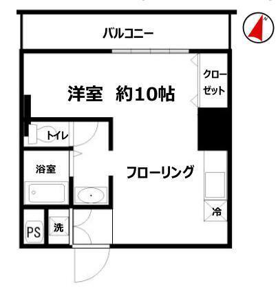 カーサ神保町(ワンルーム/4階)の間取り写真