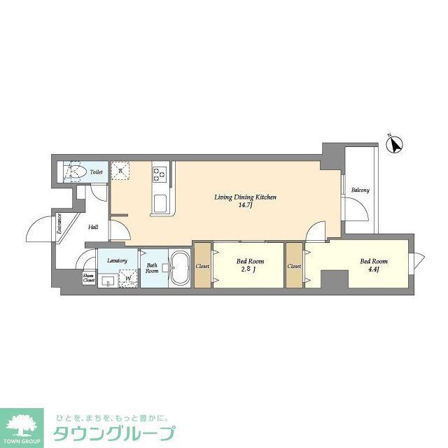 グランカーサ曳舟II(2LDK/1階)の間取り写真