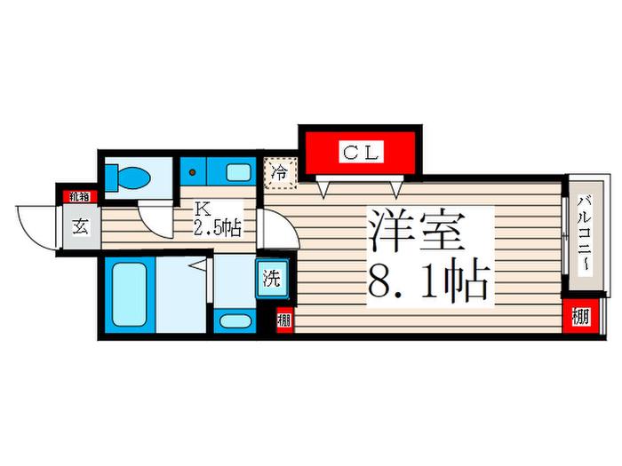 TOMORROW COURT(1K/2階)の間取り写真