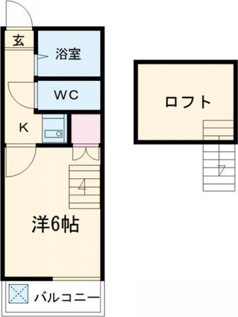 エクセレンス西川田(1K/2階)の間取り写真