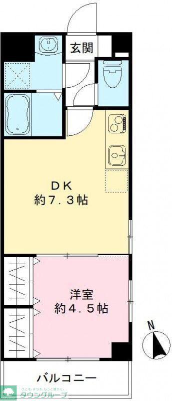 レピュア西葛西レジデンス(1DK/4階)の間取り写真