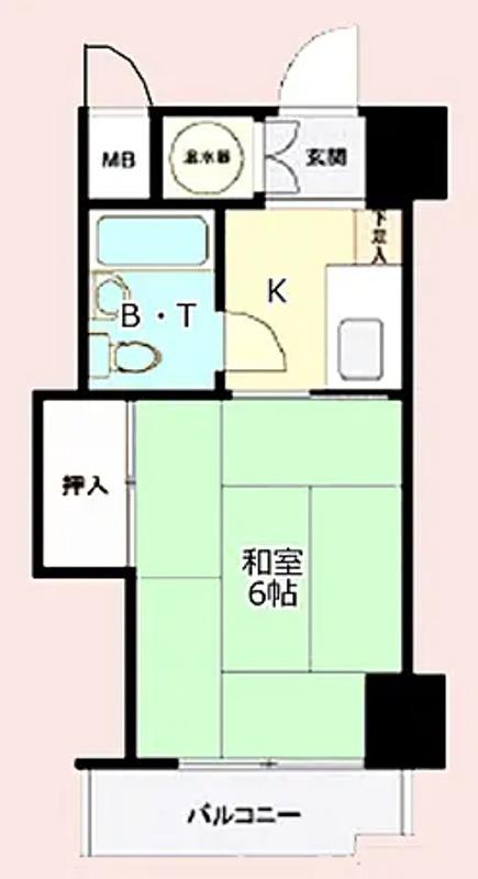 ダイアパレス白子(1K/6階)の間取り写真