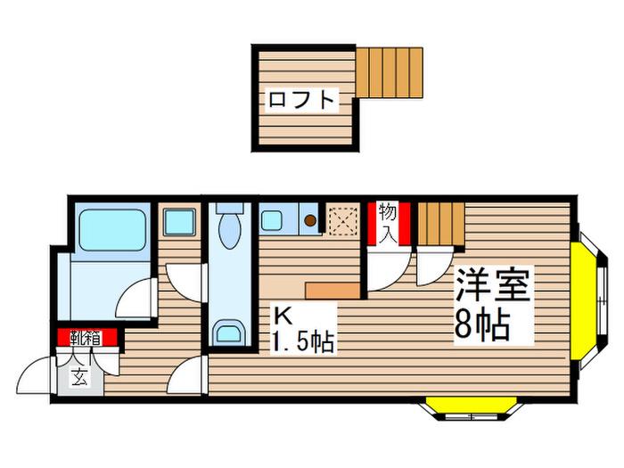 ステラコート(1K/1階)の間取り写真