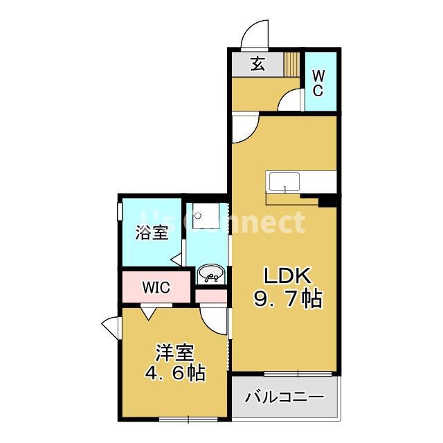FRAIS泉中央(1LDK/2階)の間取り写真