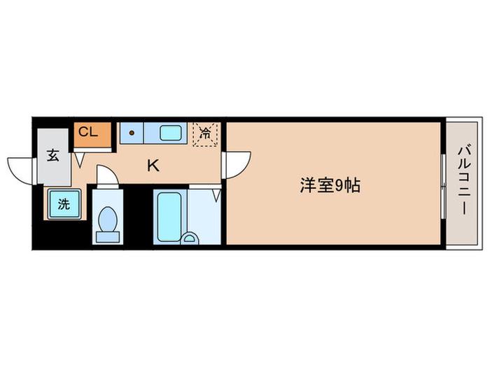 ソルフィー山科(1K/3階)の間取り写真