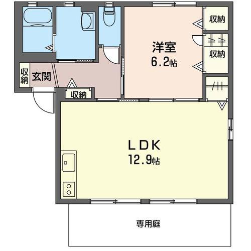 グリーンヒル旭III(1LDK/1階)の間取り写真