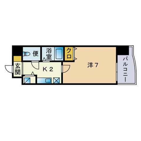 パピルスIII(1K/5階)の間取り写真