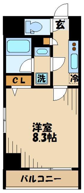 RELUXIA府中(1K/10階)の間取り写真