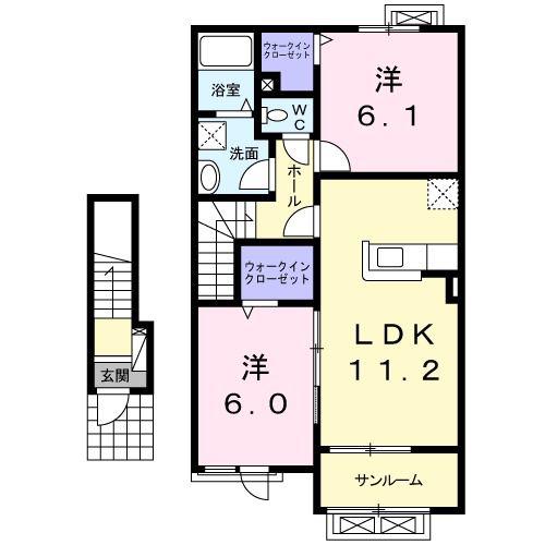 サンリット ガーデン(2LDK/2階)の間取り写真