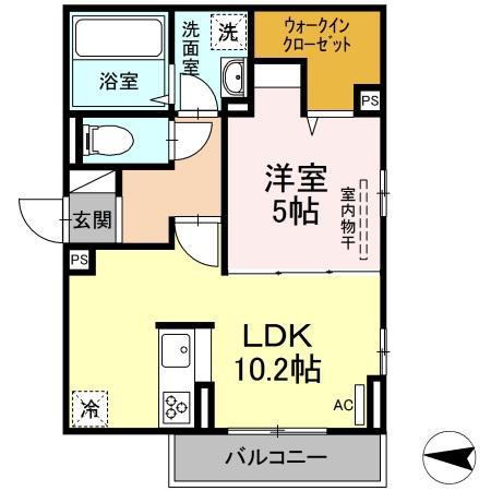 アビリオ(1LDK/2階)の間取り写真