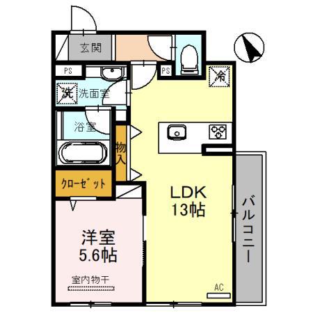 ベル・フィオーレ(1LDK/3階)の間取り写真