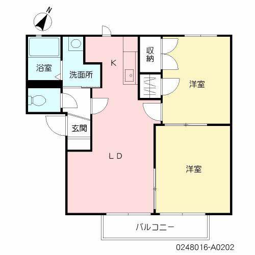 パルク・ヴァン A棟(2LDK/2階)の間取り写真