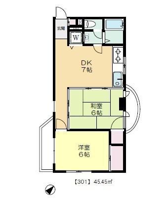 マンションエナジー2(2DK/3階)の間取り写真