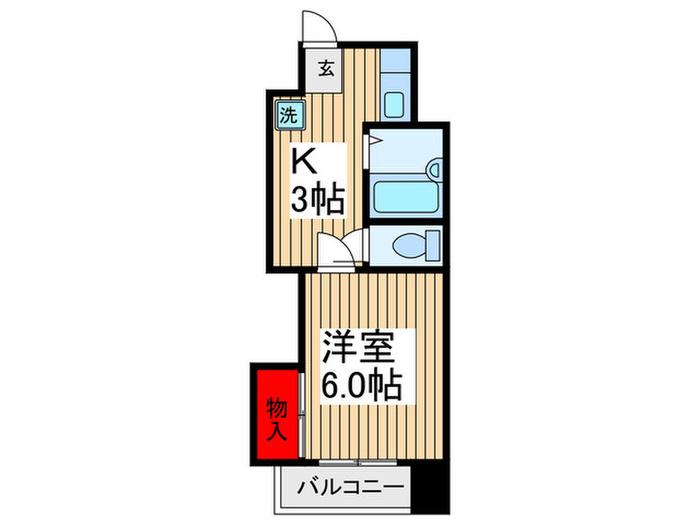 神星ビル(1K/2階)の間取り写真