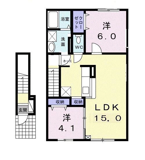 リッチモンドA(2LDK/2階)の間取り写真