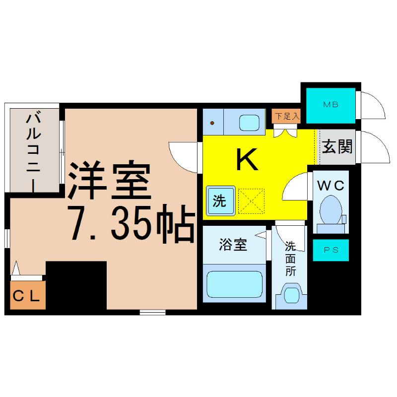 アルテミス平和(1K/3階)の間取り写真