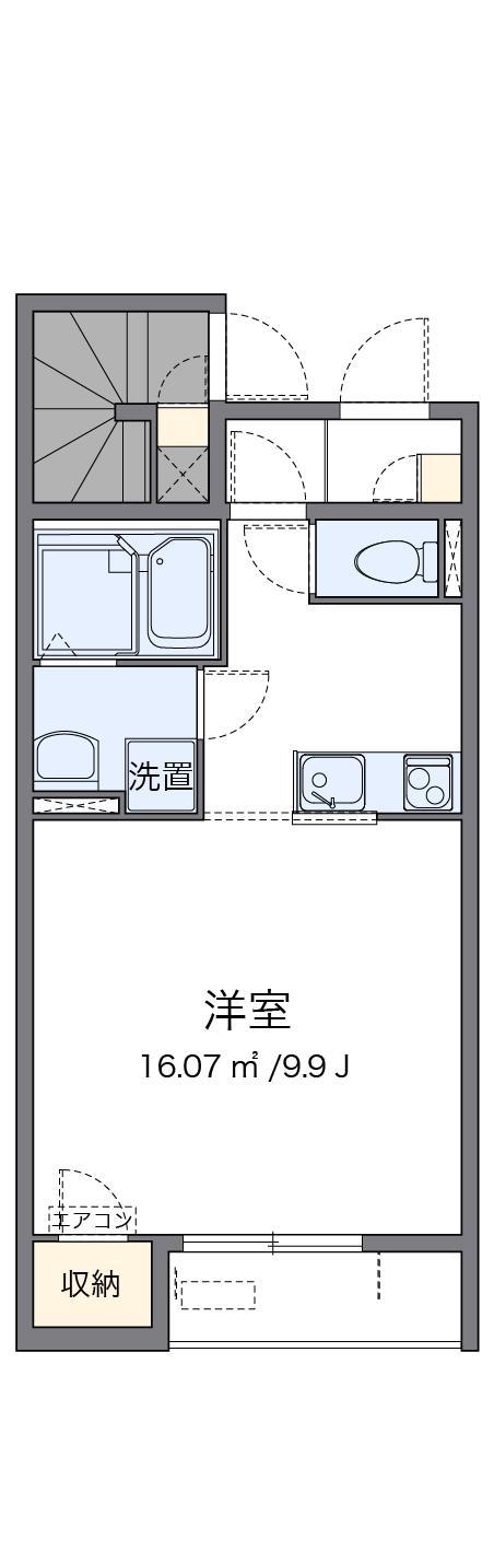 クレイノ姫路玉手II(1K/1階)の間取り写真