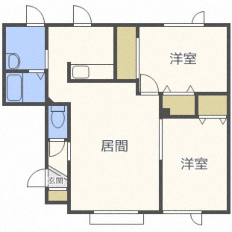 クレイン福住B(2LDK/2階)の間取り写真