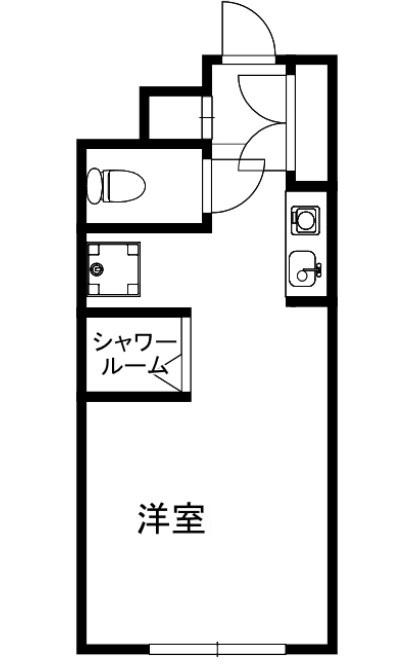 ペティネール四谷(1K/2階)の間取り写真