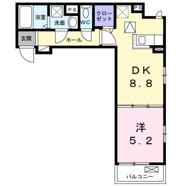 メゾンルミネ 中町(1LDK/1階)の間取り写真
