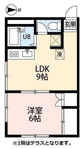 コーポメルセン(1LDK/1階)の間取り写真